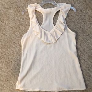 Cream racerback sheer top